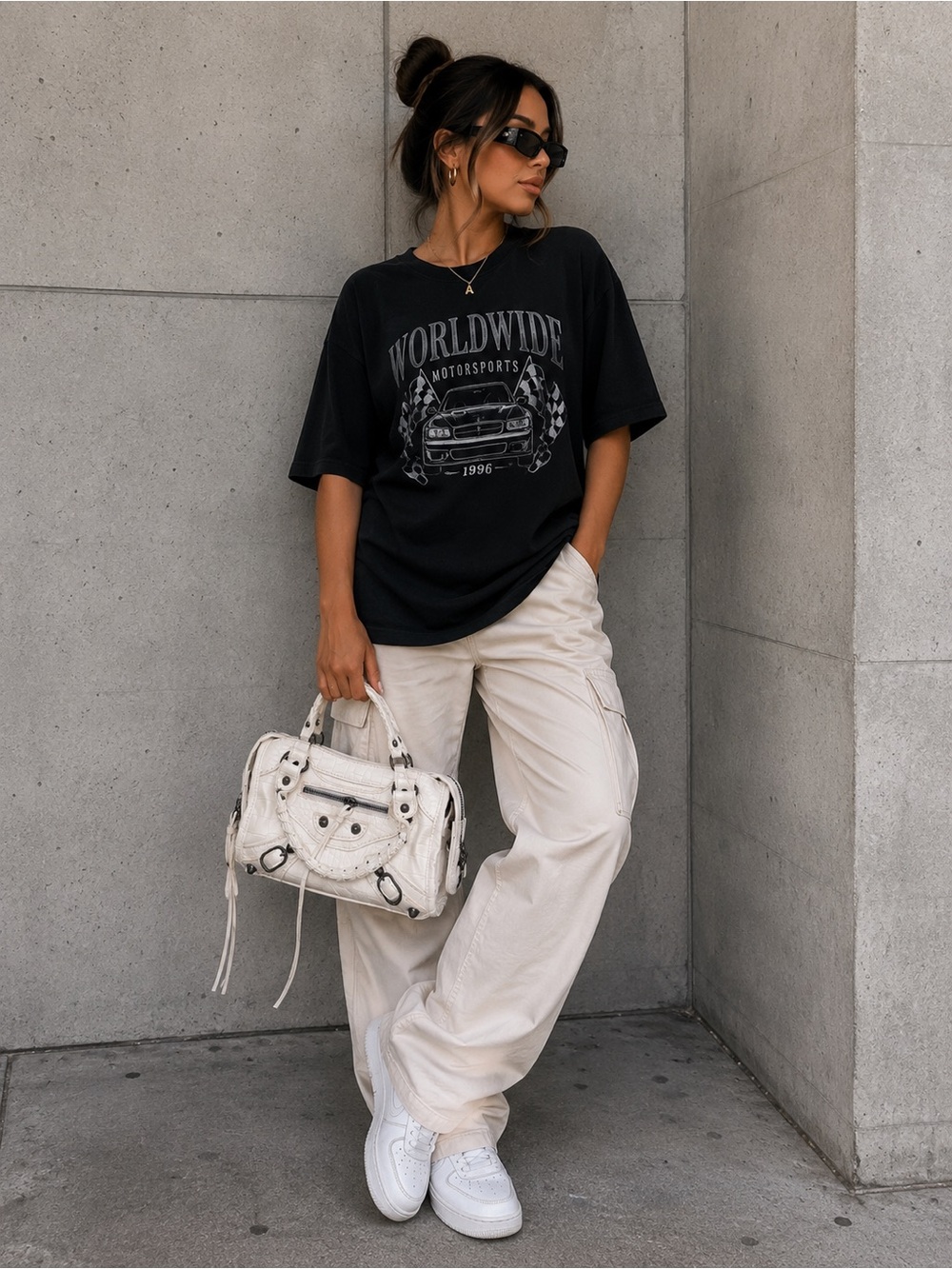 White Croc-Embossed Women's Top-Handle Bag